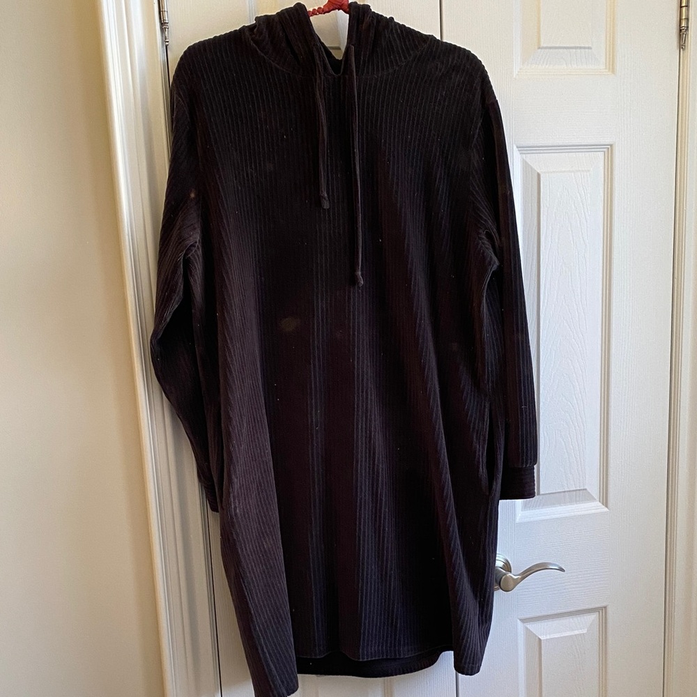 Woman’s Black Hooded Sweater dress